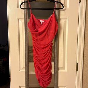 Pink Ruched Bodycon Dress